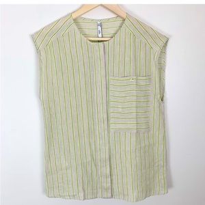 Mango Green Striped Blouse